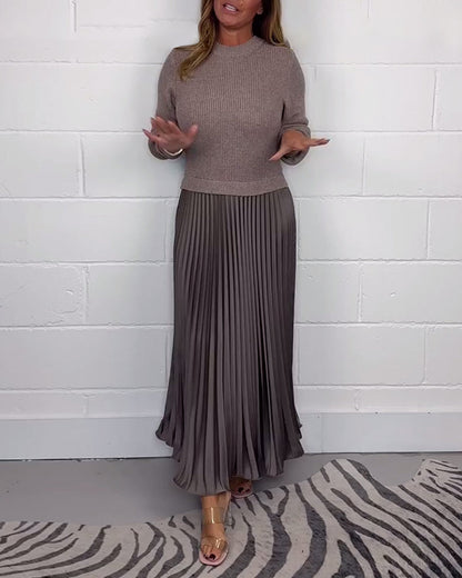 Marisa | Robe Plissée Élégante au Style Patchwork Décontracté