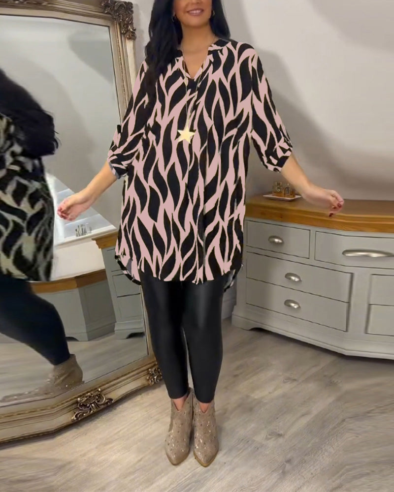 Christelle | Blouse Décontractée et Polyvalente au Motif Élégant